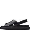 CLARKS WOMENS STRAP SANDAL - BLACK LEATHER